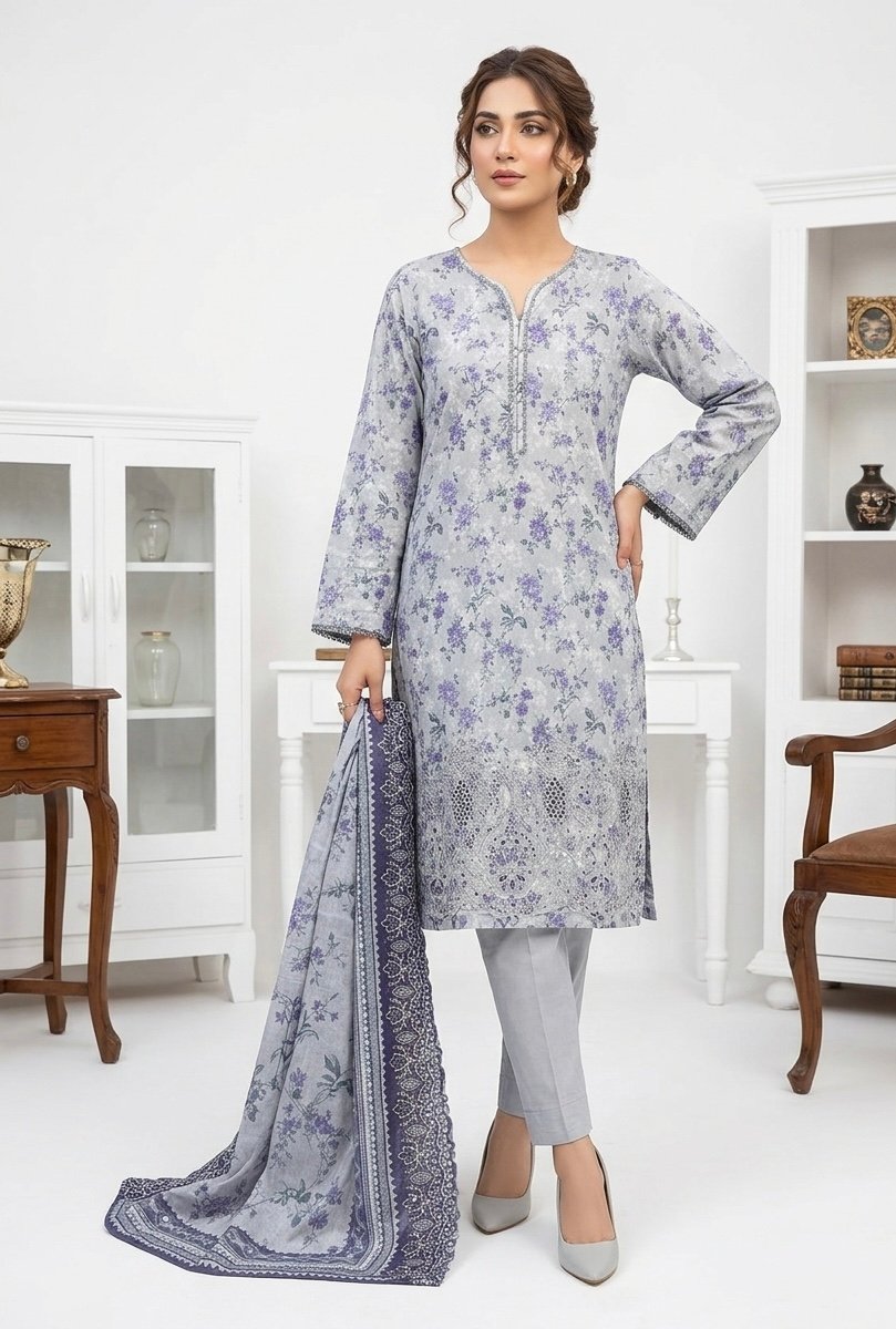 Bin Saeed – 3 Piece Stitched Embroidered Lawn Suit