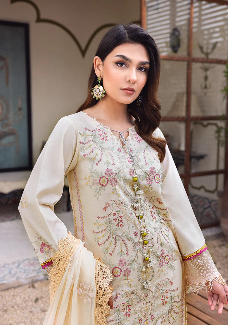 LALA – 3 Piece Embroidered Luxe Lawn Suit - Image 4