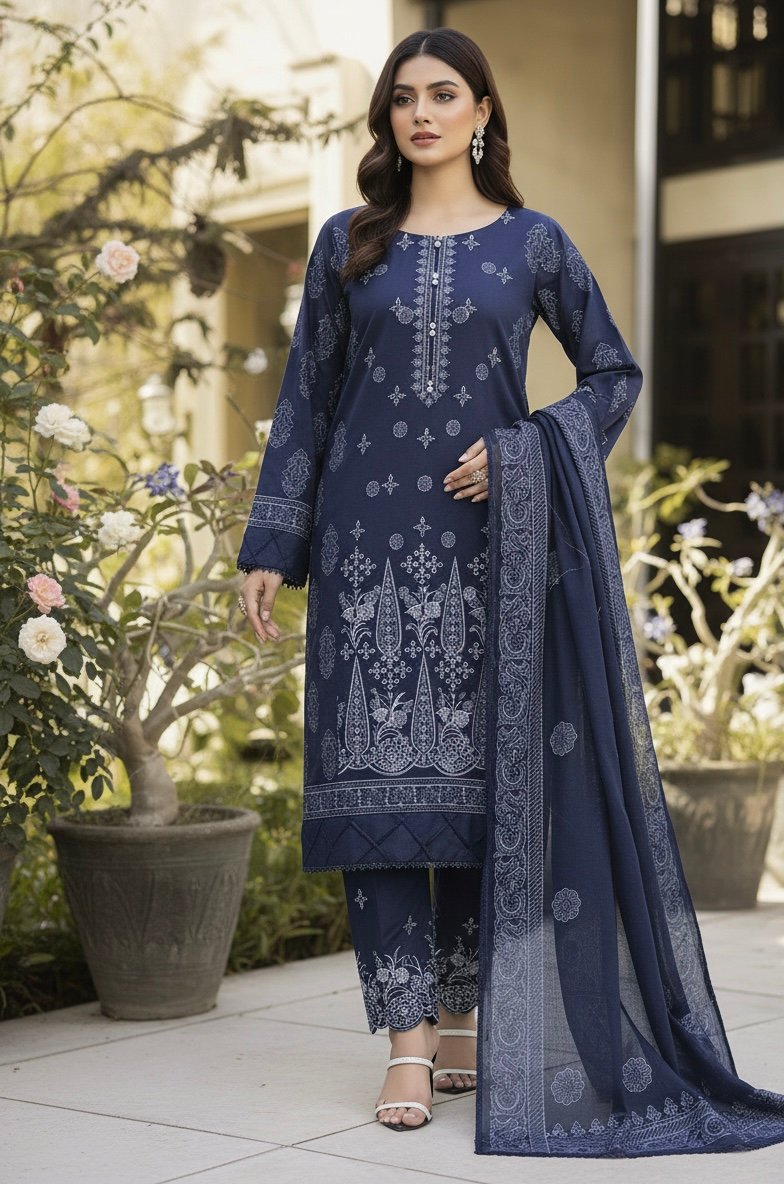 Laiba Pearl Paste 3 Piece Lawn Suit - Image 2