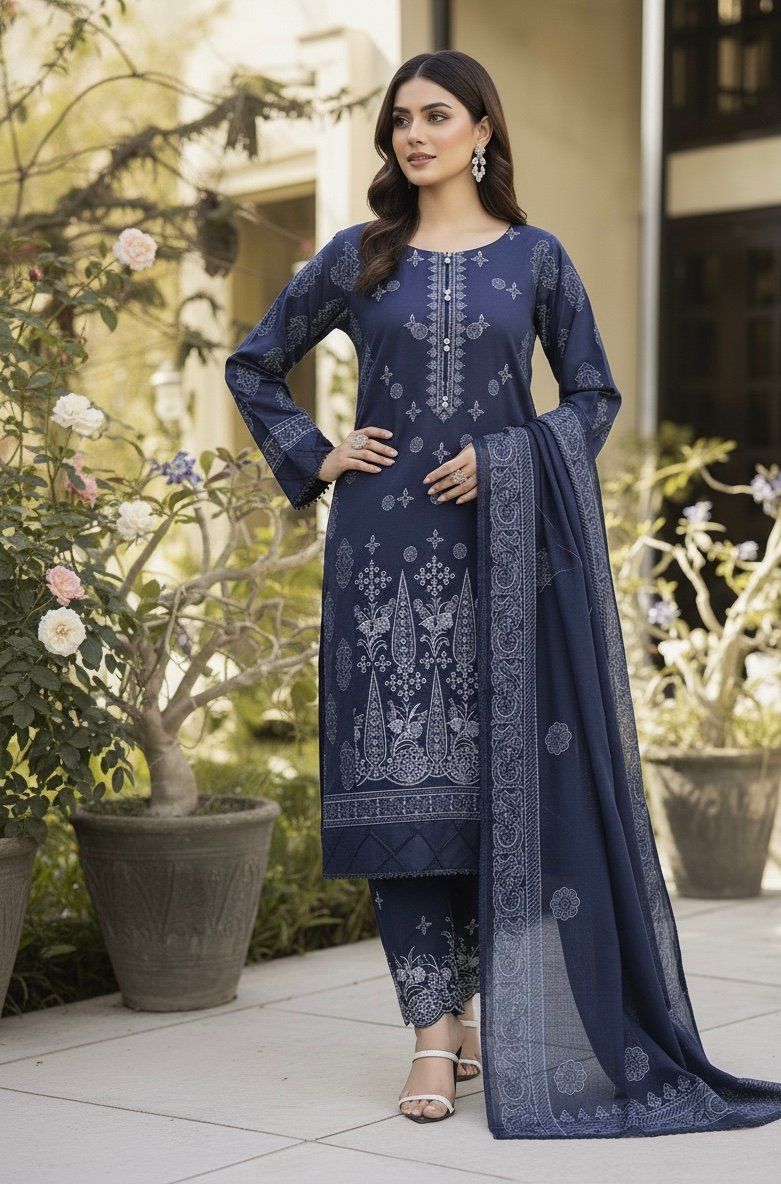 Laiba Pearl Paste 3 Piece Lawn Suit