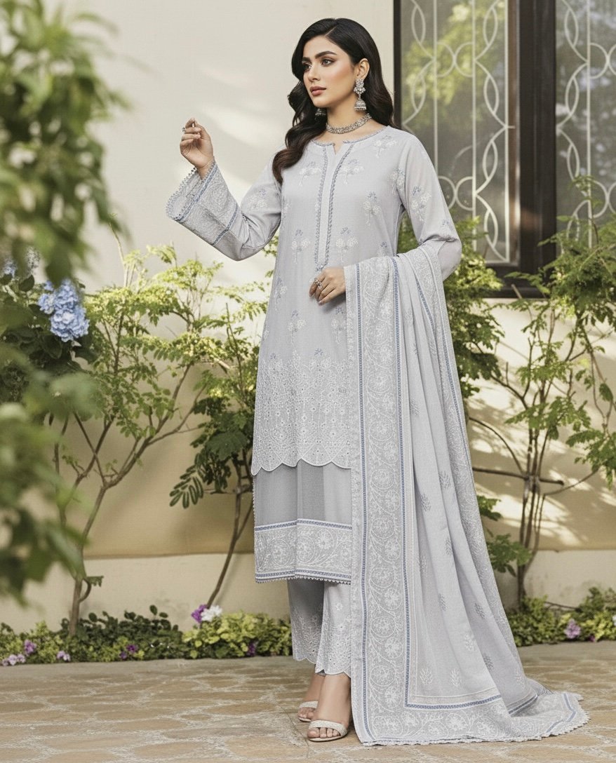 Laiba Pearl Paste 3 Piece Lawn Suit - Image 2