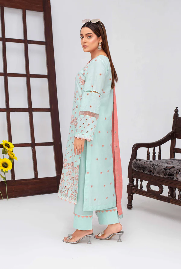 Fiza Noor – 3 Piece Embroidered Lawn Suit - Image 4