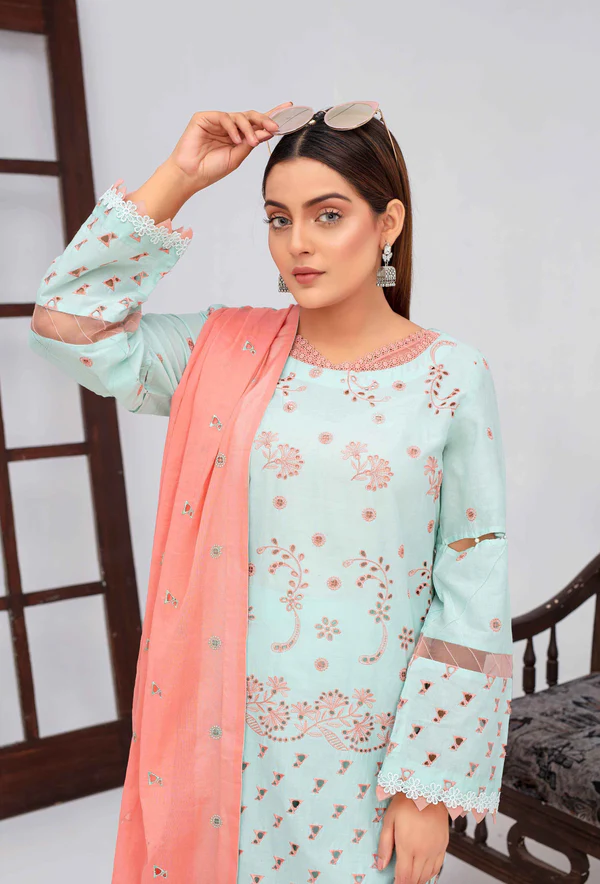 Fiza Noor – 3 Piece Embroidered Lawn Suit - Image 5
