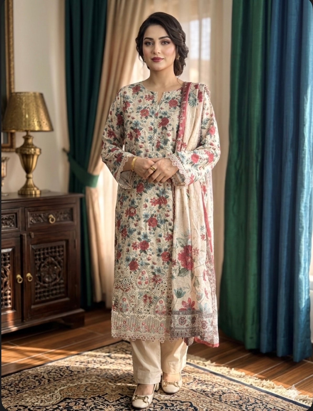 Bin Saeed – 3 Piece Stitched Embroidered Lawn Suit