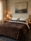 LUXE BROWN RABBIT FUR BLANKET | BY APSARA