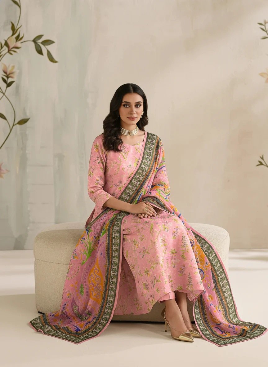 Pink Mirage | 3pc Printed Lawn - Image 2
