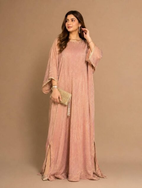 PINK GOLDEN MOONLIGHT KAFTAN